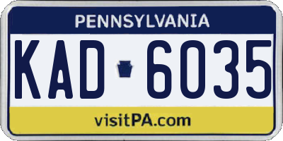 PA license plate KAD6035