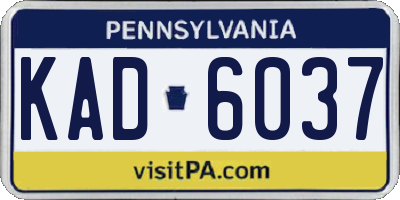 PA license plate KAD6037