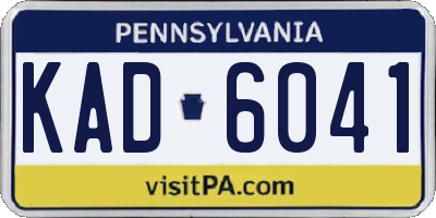 PA license plate KAD6041