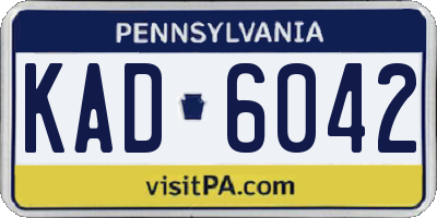 PA license plate KAD6042
