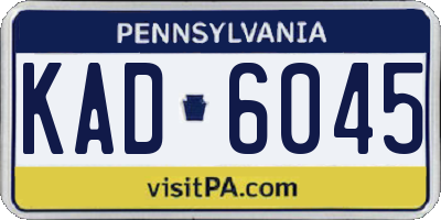 PA license plate KAD6045