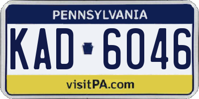 PA license plate KAD6046