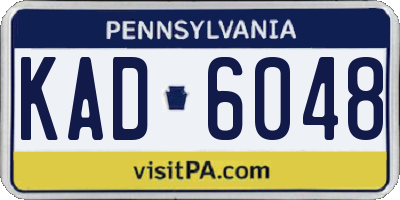 PA license plate KAD6048