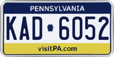 PA license plate KAD6052