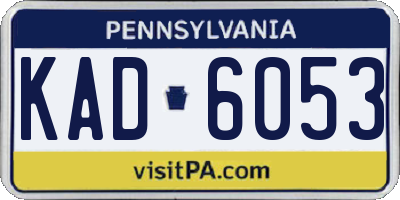 PA license plate KAD6053