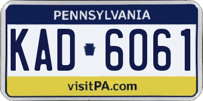 PA license plate KAD6061