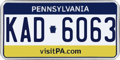 PA license plate KAD6063