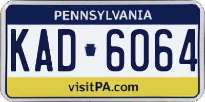 PA license plate KAD6064