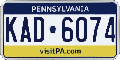 PA license plate KAD6074