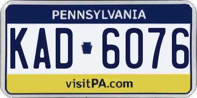 PA license plate KAD6076