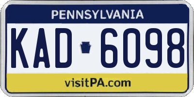 PA license plate KAD6098