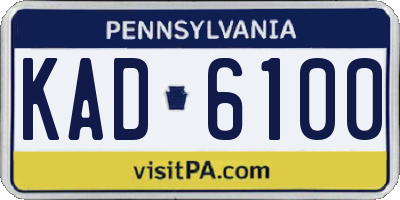 PA license plate KAD6100