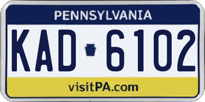 PA license plate KAD6102