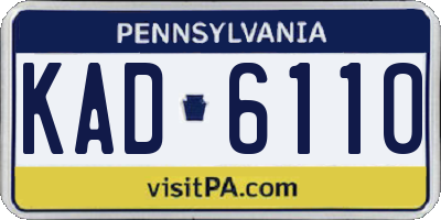 PA license plate KAD6110