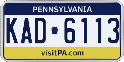 PA license plate KAD6113