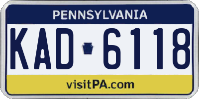 PA license plate KAD6118