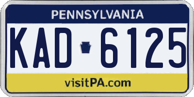 PA license plate KAD6125