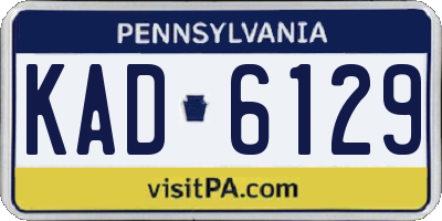 PA license plate KAD6129