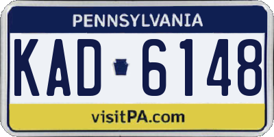 PA license plate KAD6148