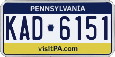 PA license plate KAD6151