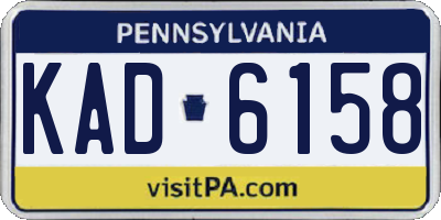 PA license plate KAD6158