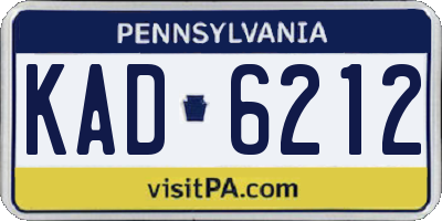 PA license plate KAD6212
