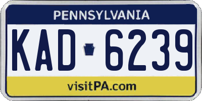 PA license plate KAD6239