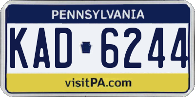PA license plate KAD6244