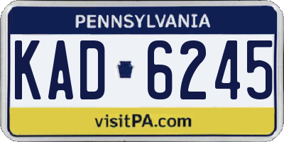 PA license plate KAD6245
