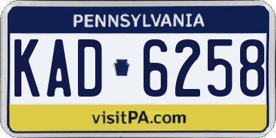 PA license plate KAD6258