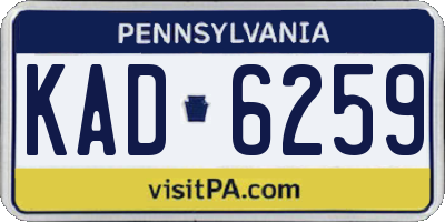 PA license plate KAD6259