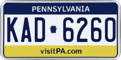 PA license plate KAD6260