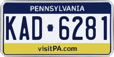 PA license plate KAD6281