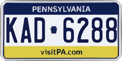 PA license plate KAD6288