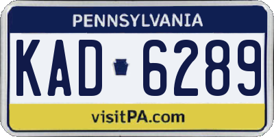 PA license plate KAD6289