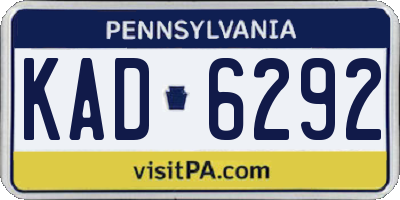 PA license plate KAD6292