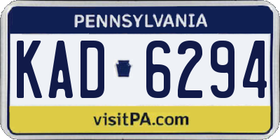 PA license plate KAD6294