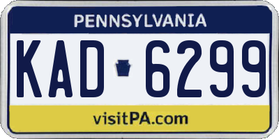PA license plate KAD6299