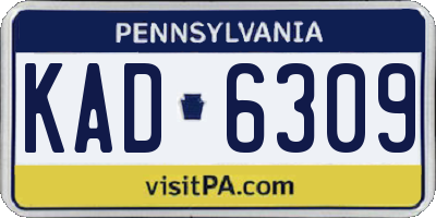 PA license plate KAD6309