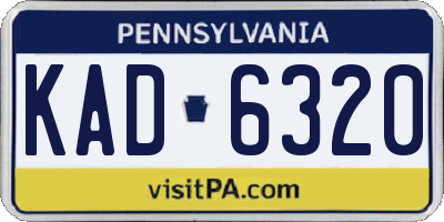 PA license plate KAD6320