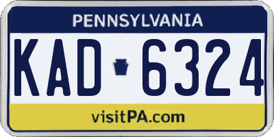 PA license plate KAD6324