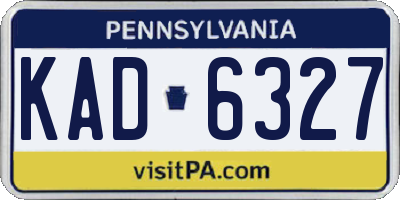 PA license plate KAD6327