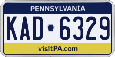 PA license plate KAD6329