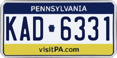 PA license plate KAD6331