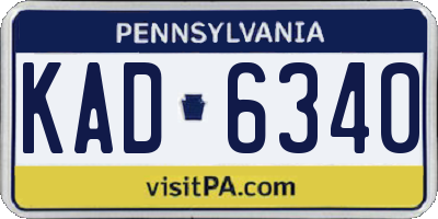 PA license plate KAD6340