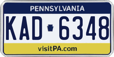 PA license plate KAD6348