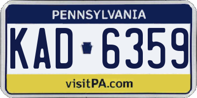 PA license plate KAD6359