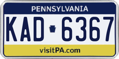 PA license plate KAD6367