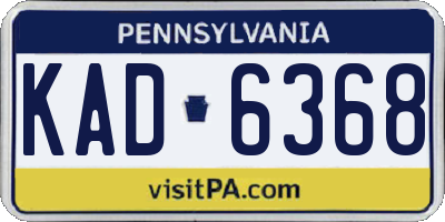 PA license plate KAD6368