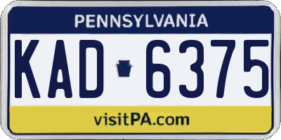 PA license plate KAD6375